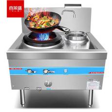 喜萊盛商用燃?xì)庠钆_(tái)廣式天然氣液化氣猛火灶燃油款 食堂煤氣灶加厚不銹鋼1.3mm單頭單尾工程款XLS-GCK1